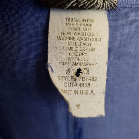 La Fixsun Periwinkle Blue 100% Linen Oversize Fit Tunic Dress Pockets Size M EUC - Picture 7 of 8
